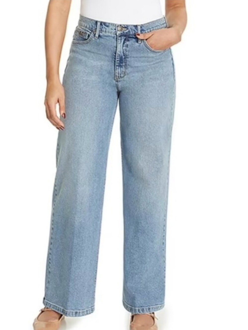 NWT Nine West Wide Leg Jean Light Wash Pant